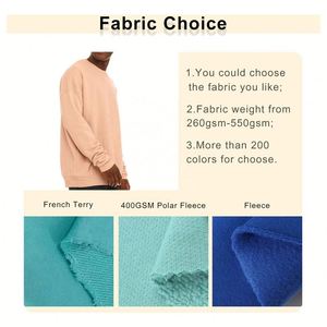 Custom Logo Crewneck Winter <b>Pullover</b> <b>Sweater</b> Casual Drop Shoulder Streetwear 100% Cotton Sweatshirt Wholesale Modest Hoodies Men - Product Image 3