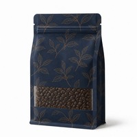 Sachets en papier kraft à 8 soudures latérales pour l'emballage de noix, fruits secs et aliments pour chiens, sacs alimentaires refermables à fermeture éclair avec fenêtre