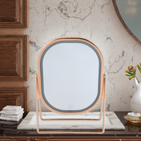 Miroir cosmétique LED à écran tactile or rose de luxe haut de gamme avec lumière de maquillage