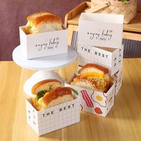 Boîte d'emballage personnalisée biodégradable de qualité alimentaire Fundom pour bagels, pains, sushis, sandwichs et petit-déjeuner