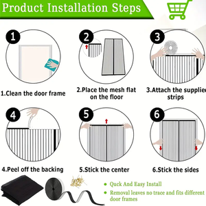 Màn hình chống muỗi phổ biến mùa hè với nam châm rất dễ lắp đặt màn hình cửa sổ và rèm cửa - Product Image 4