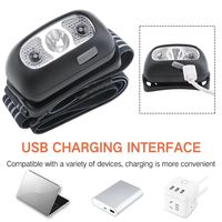 Mini lampe frontale portable à détecteur de mouvement, lampe frontale LED rechargeable, lampe frontale USB pour la pêche, lampe frontale étanche pour la course à pied, la randonnée