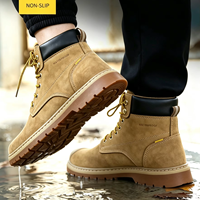 Bottes de sécurité imperméables Workland, bottes de sécurité pour pompiers en cuir véritable de qualité supérieure avec embout en acier pour hommes
