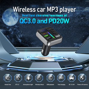 P20 pd20w + QC3.0 nhanh phí không dây Bluetooth xe MP3 máy nghe nhạc FM Transmitter rảnh tay cuộc gọi đài phát thanh Receiver âm thanh Adapter phiên bản - Product Image 2