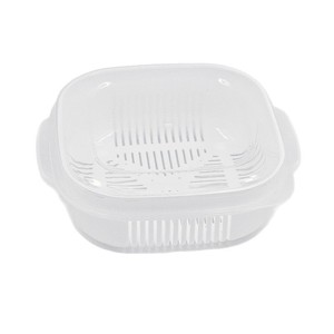 Food <b>Container</b> Square <b>Rice</b> Divider Box With Drainage Layer For Storage - Product Image 5