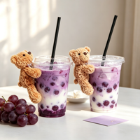 Décoration Adhésive Ludique pour Tasse à Café en Forme d'Ours, Ours en Peluche Personnalisé pour Tasse, Ornements Adhésifs pour Tasses pour la Maison et les Cafés