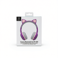 Casque audio supra-auriculaire V5.0 Cat XY-203 avec oreilles de chat, haut-parleurs dynamiques, autonomie de 5 à 10h, commandes tactiles pour enfants et adolescents