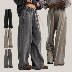 Pantalons de jogging décontractés pour hommes, en coton 100% pur, épais, avec ceinture élastique, vente en gros - Product Image 3