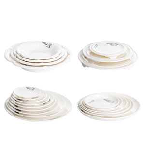 Plato de Melamina Blanco Redondo, Vajilla Duradera para Hotel y Restaurante - Product Image 1