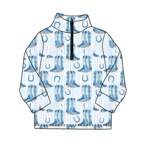 Chemises pour enfants à imprimé western cowboy respirantes sur mesure, taille plus, à manches longues, sweat-shirt à capuche, pull, équitation, printemps, automne, décontracté, garçons - Product Image 2