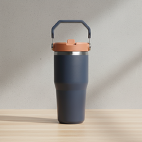 Vaso Personalizado para Café Helado de 20oz, Botella Deportiva Aislada, Taza de Viaje de Acero Inoxidable 304 con Pajita