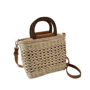 Sacs en paille tressés d'été en gros pour femmes, sacs à <span class=keywords><strong>main</strong></span>, sacs à bandoulière ajourés, sacs de plage en paille - Product Image 4