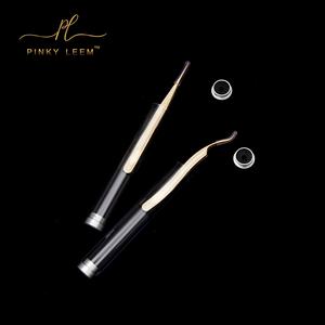 Pinzas de Precisión de Acero Inoxidable con Logotipo Personalizado Pinky Leem, Pinzas de Punta de Fibra para Extensiones de Pestañas de Volumen - Product Image 5