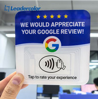 Placa de Reseña Acrílica Sin Contacto NTAG213, Tarjeta NFC Programable para Reseñas de Google, para Comentarios de Clientes de Restaurantes