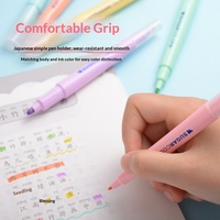 Stylo surligneur double extrémité, double face, coloré, non effaçable, marqueur multicolore pour fournitures scolaires CY-506