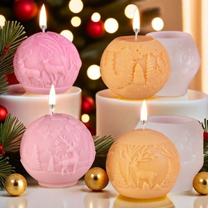 Christmas Relief Ball <b>Candle</b> <b>Mold</b> Diy Reindeer Tree Silicone <b>Mold</b> For Home Decor - Product Image 3