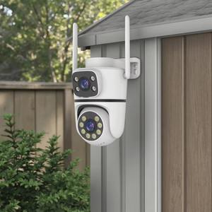 TUYA Smart Life Kleuren Nachtzicht Bewegingsdetectie Beveiligingscamera Afstandsbediening Rotatie PT Draadloze Wifi Dubbele Lens Beveiligingscamera - Product Image 1