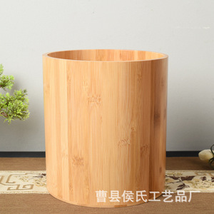 <b>Bamboo</b> Round Wooden Bucket 6L Eco Friendly Storage <b>Container</b> For Water Food Desktop Use - Product Image 1