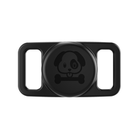 Housse de support d'étiquette d'air souple en silicone imperméable pour chiens et chats Accessoires de collier pour animaux de compagnie et support d'étiquette d'air pour collier de chien