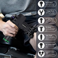 Pistolet de Massage Électrique Portable Super Silencieux Six Têtes Noir Appareil de Relaxation Corporelle Fascia pour Athlètes Soulagement des Tissus Profonds