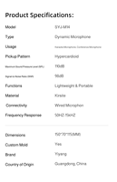Microphone de conférence sans fil dynamique en alliage d'aluminium avec connecteur Type C pour karaoké à domicile, utilisation universelle, micro de fête