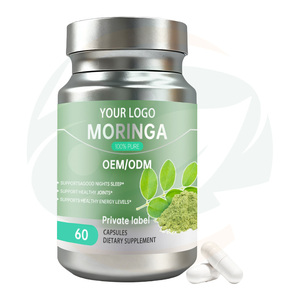 Capsules de feuilles de <span class=keywords><strong>Moringa</strong></span> naturelles en stock de China-Herb pour la santé des os et le soutien énergétique - Complément alimentaire pour adultes - Product Image 1