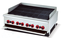 Pemanggang Gas Komersial untuk Meja Dapur - 6 Tungku Pemanggang BBQ Batu Lava untuk Dapur Restoran