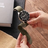 Bracelet de montre en toile de nylon souple et pliable de luxe, 20 mm 22 mm, bracelet de montre sport universel