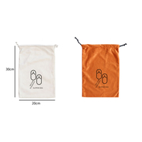Logo personnalisé Pochettes de rangement Babouche Sacs pantoufles hôtel avec cordon de serrage en velours multicolore