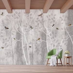 Ampiamente venduto decorazione murale commerciale Vintage francese fiore e uccelli parete carta da <span class=keywords><strong>parati</strong></span> impermeabile <span class=keywords><strong>per</strong></span> salone di bellezza - Product Image 2
