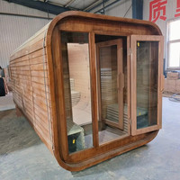Outlet pabrik Sauna dengan pengontrol WIFI, speaker Bluetooth, kubus sauna mewah untuk luar ruangan kecil untuk 4 orang