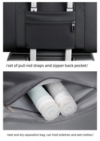Bolsa de Deporte Impermeable con Múltiples Compartimentos, Separación para Ropa Seca y Mojada, Bolsillo para Zapatos, Correa para Carro, Gran Capacidad, para Viajes, Gimnasio, Fin de Semana