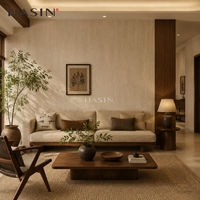 Nouvelle conception, dalle en pierre frittée 1020x3020, aspect marbre travertin, luxe, épaisseur 3 mm, pour mur de fond de salon