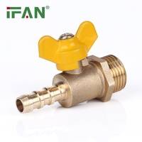 IFAN Vente Chaude Vanne à boisseau sphérique de coupure filetée en laiton forgé de 1/2 pouce pour gaz naturel