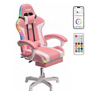 <span class=keywords><strong>Sedia</strong></span> <span class=keywords><strong>da</strong></span> <span class=keywords><strong>Gaming</strong></span> Rosa RGB in Pelle PU, <span class=keywords><strong>Sedia</strong></span> E-Sports per Computer e Ufficio, Reclinabile e Regolabile in Altezza, Modello Scorpion con Funzione Massaggio - Product Image 1