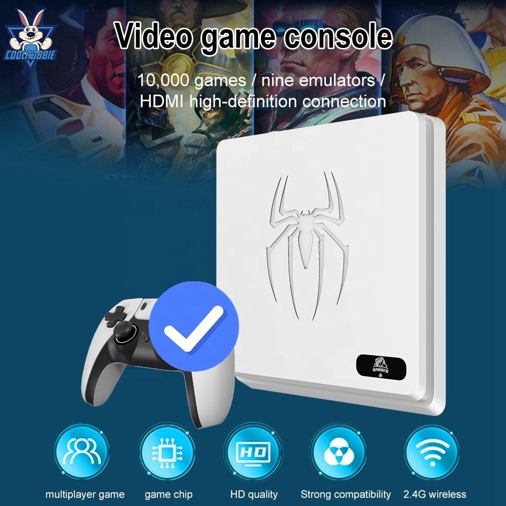 CoolRabbie M5 Console de jeu vidéo rétro bâton de jeu sans fil 4k intégré 15000 jeux TV Console de jeu rétro pour PS1/SFC