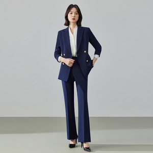 Costume <span class=keywords><strong>bleu</strong></span> <span class=keywords><strong>marine</strong></span> femmes 2025 nouveau Senior <span class=keywords><strong>femme</strong></span> fonctionnaire examen public entretien robe costume <span class=keywords><strong>veste</strong></span> - Product Image 4