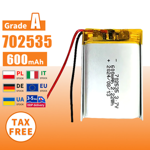 3.7V 600mAh Pouch Li-Polymer Lithium Ion Rechargeable Battery for MP3 &amp; GPS 702535 801350 500mAh Lipo Polymer GPS MP3 PCB Cable - Product Image 2