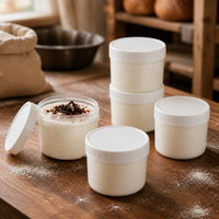 Conteneur alimentaire rond en plastique transparent hermétique, empilable, gobelet à pudding, pot à yaourt sans BPA avec couvercle à vis, pot à dessert pour crème glacée