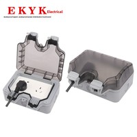 Prise murale extérieure industrielle IP66, boîte de prise étanche, double prise de type allemand, voyant lumineux, capacité 16A, 250V