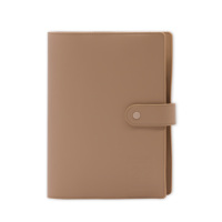 Carnet à anneaux A5 en cuir PU avec logo personnalisé, fermeture à bouton-pression, plusieurs emplacements pour cartes, journal à feuilles mobiles, agenda de bureau, cadeau