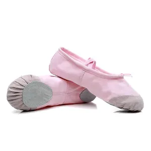 Zapatos de Ballet para niñas y adultos, calzado de ballet profesional, de lona