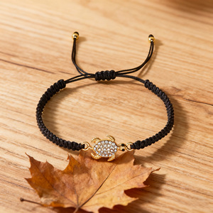 Bracelet d'amitié ajustable tressé fait main avec tortues marines en <span class=keywords><strong>diamant</strong></span>, idéal pour les couples - Grande Vente Mode - Product Image 4