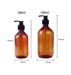 Offre Spéciale 300ml & 500ml en plastique ambre shampooing lotion pour le corps bouteille pompe pour nettoyant pour le visage sérigraphie Surface manipulation Stock - Product Image 3