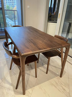Table à manger rectangulaire en noyer noir brésilien massif, style moderne du milieu du siècle, table de cuisine minimaliste moderne, bureau à domicile