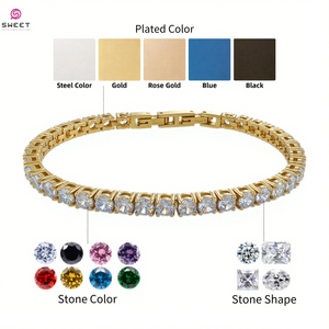 316L thép không gỉ 3mm 4mm AAA + Zircon chuỗi hợp thời trang hip hop <span class=keywords><strong>CZ</strong></span> Tennis Vòng đeo tay cho nam giới phụ nữ - Product Image 2