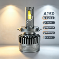 Phares LED de voiture SunRise A150 H8 9-36V 300W 15000LM 6500K Double tube en cuivre Nouveaux IP67 Étanche Haute luminosité Plug and Play