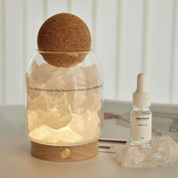 Diffuseur d'huiles essentielles en pierre aromatique décorative, bougies parfumées avec lumière douce et chaude, pierres de cristal naturelles pour la décoration de la maison