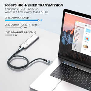 <span class=keywords><strong>USB</strong></span> 3.2 Gen 2x2 20gbps tốc độ cao Ổ cứng chuyển PD 240W nhanh Sạc Cáp máy in tinh khiết đồng dẫn dẫn kỹ thuật số - Product Image 5
