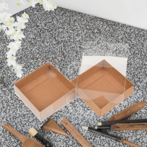 Kraft Paper Recyclable Gift <b>Box</b> Clear Transparent Lid for Candle Wallet Christmas for Cake Candies <b>Party</b> DIY Cardboard - Product Image 3
